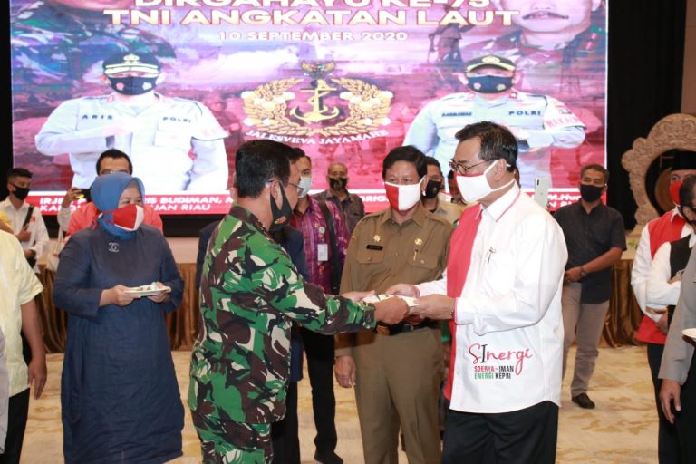 H.M Soerya Ucapkan Selamat HUT TNI AL Ke-75 Kepada Danlantamal  IV di Acara Rakor  Kesiapan Pilkada Kepri