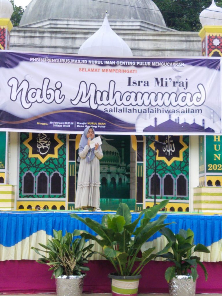 Berbagai Perlombaan Meriahkan Peringatan Isra Mi’raj di Masjid Nurul Iman Desa Genting Pulur