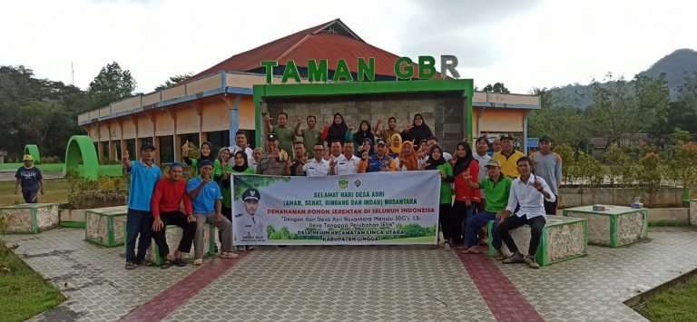Peringatan Hari Desa Asri Nusantara, Desa Resun Lingga Tanam 350 Pohon