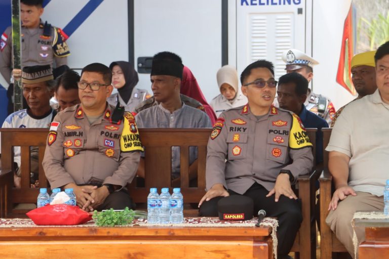 Sambut HUT Lantas ke 69, Polres Bintan Bakti Religi Bangun Sumur Bor Mesjid