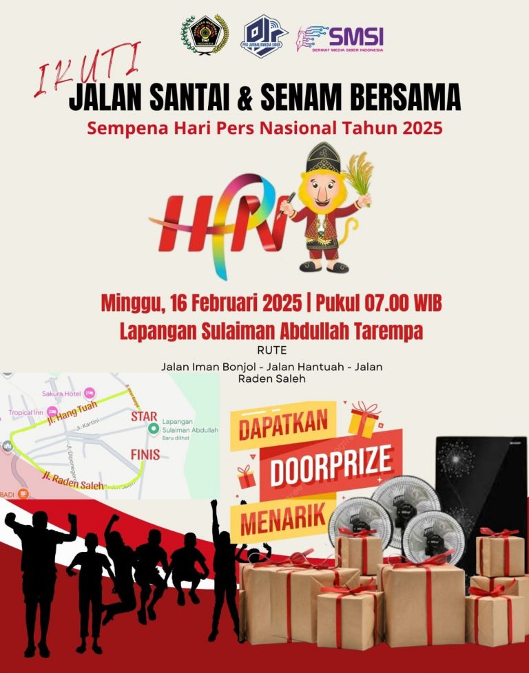 Meriahkan HPN 2025, Wartawan Anambas Gelar Jalan Santai, Senam Sehat, Bantuan Internet Starlink