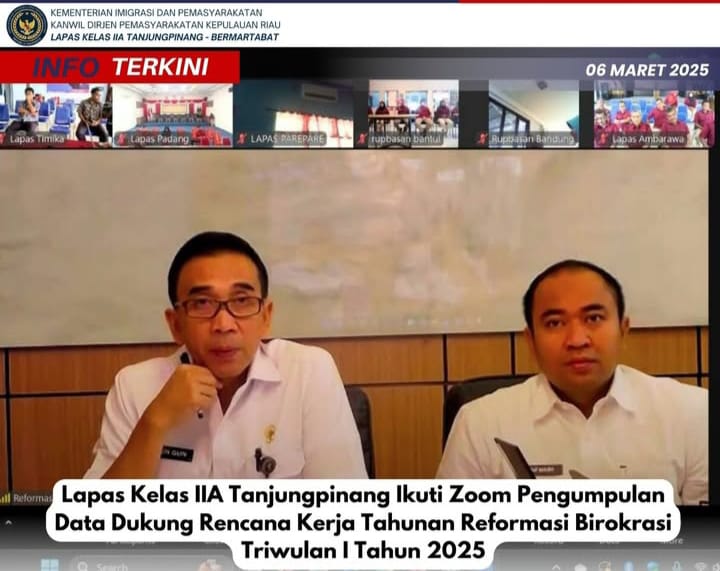 Lapas Kelas II A Tanjungpinang Zoom Meeting Puldata Renja Reformasi Birokrasi Tahun 2025