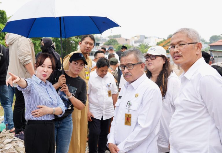 Wakil Kepala BP Batam Li Claudia Chandra Sidak Lokasi Penimbunan Sungai Permata Baloi
