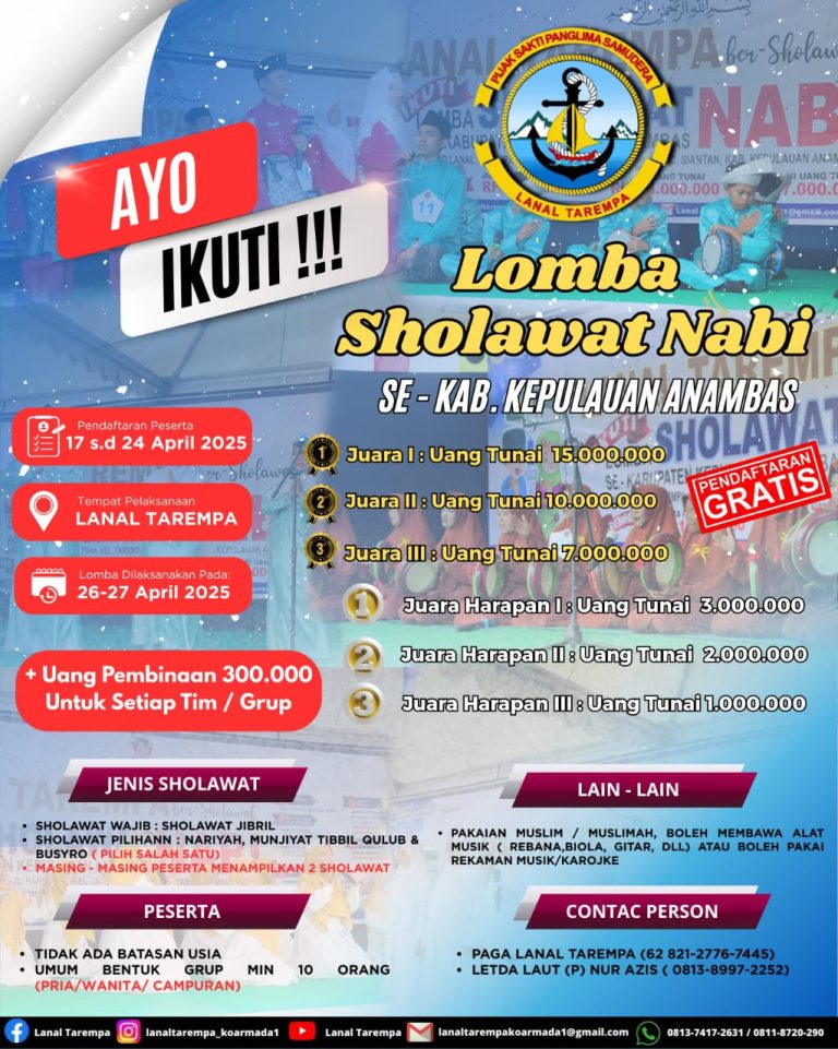 LANAL Tarempa Gelar Lomba Sholawat se- Kepulauan Anambas