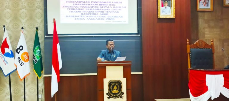 Rapat Paripurna Pandangan Umum Fraksi Terhadap Ranperda APBD Anambas Tahun 2026